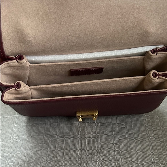 DRESS UP YOUR PURSE PETIT PARIS 15 - TOGO LEATHER SATCHEL BAG - BURGUNDY $289.00 - Picture 6 of 10